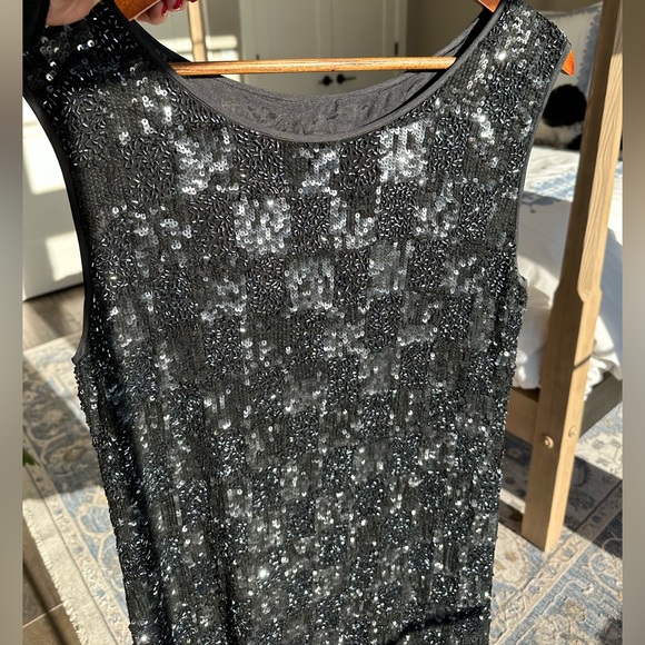 Sequin Checker Statement Cocktail Dress - Picture 3 of 4